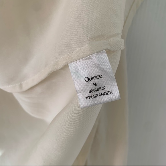 Quince women's Washable Stretch Silk Notch Collar Blouse Sz M - Picture 4 of 8